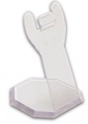 Porte étiquette transparent sur pied - Dimensions  : 6 x 6 x 4,5 ou 6 x 6 x 8,5 cm