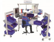 Table de contrôle qualité en aluminium - Ht. réglable de 900 à 1050 mm