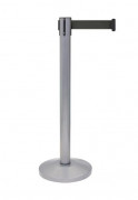Poteau de guidage gris avec bande extensible noire