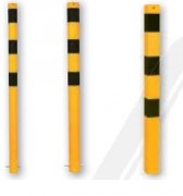 Poteau de protection en acier avec bandes noires