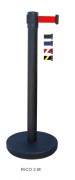 Poteau noir balisage à sangle 2 m