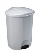 Poubelle à pédale en polypropylène - 5 à 50 L - Blanc