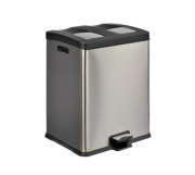 Poubelle à pédale pour tri sélectif - 2 x 12 L à 2 x 30 L - Acier inoxydable AISI 430