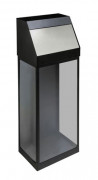 Poubelle à trappe transparente push inox - 50 L - L240 x P330 x H930 mm