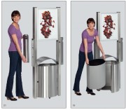 Poubelle avec panneau publicitaire