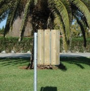 Poubelle d'extérieur à lames bois