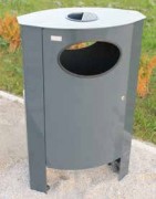 Poubelle elliptique extérieure avec cendrier - 80 litres