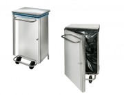 Poubelle inox carénée