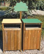 Poubelle publique bois tri sélectif