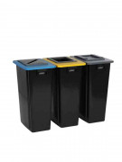 Poubelle tri sélectif 3 bacs 80 L