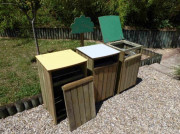Poubelle tri sélectif bois lot de 3