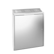 Poubelle tri sélectif intérieur - 120 L (3 x 40 L) - Inox brossé - L390 x P790 x H960 mm