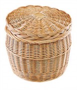 Pouf à linge en osier