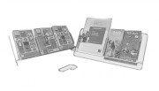 Présentoirs livres plexi - Plexiglas épaisseur 4 mm - Dimensions : (l x H) 53 x 24 cm -  Capacité : 6 cm