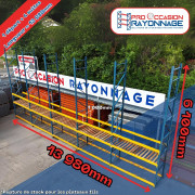 Rack à palette provost 1ère génération - hauteur 6 100mm, longueur 13 980mm, profondeur 1 000mm