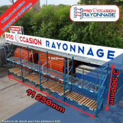 Rack à palette provost 1ère génération - hauteur 3 500mm, longueur 11 250mm, profondeur 1 000mm
