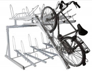 Rack à vélos double superposé - Capacité 8 à 16 places - En acier galvanisé - Levage à vérin amortisseur