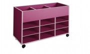 Meuble de rangement bas pour enfant - ? roulettes - 12 cases - Dim. L1065 x P450 x H665 mm