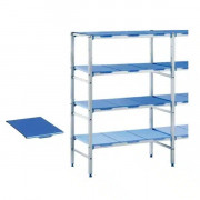 Rayonnage alimentaire polypropylène - 3 niveaux - P 500 mm - H 1750 mm - L de 690 à 4978 mm 