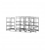 Rayonnage en kit pour chambre froide sur roulettes avec rails surélevés - 3 à 5 unités mobiles