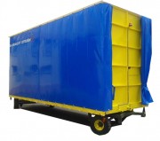 Remorque plateau à bâche haute