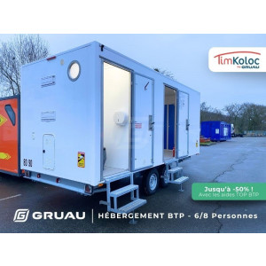 Remorque de chantier BTP 11,5 m2 - Charge 2500 kg - 4 à 6 personnes