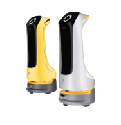 Robot d'accueil avec écran publicitaire - Autonomie 8 h - Avec plateaux modulables