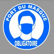 Adhésif sol port du masque - Ø30 cm