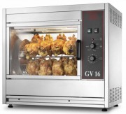 Rôtissoire électrique professionnelle ventilée - 4 à 14 broches - Capacité de 16 à 84 poulets