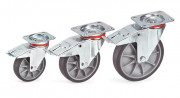 Roue pivotante avec frein à bandage TPE