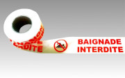 Rubalise plastique "baignade interdite" - 250 m