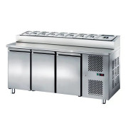 Saladette réfrigérée à froid positif - 3 portes 420 L - Capacité de bacs : 10 x GN 1/3