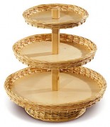 Serviteur 3 plateaux osier
