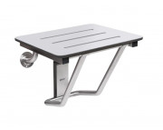 Siège de douche pliable avec pied au mur