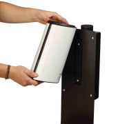 Station de désinfection des mains automatique pour poteau Gris Manganèse SANIMAINS 