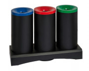 Station de tri sélectif antifeu en acier - 3x50 ou 3x70 L