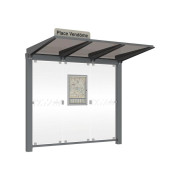 Stations bus avec éclairage LED intégré - L.2620 ou 5120 x P.1521 x H.2422 mm - Sans ou avec bardages latéraux - A sceller - Coloris au choix