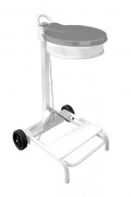 Support sac mobile à pédale en acier 110 L