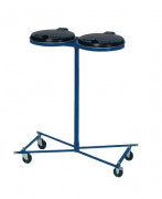 Support sac poubelle double avec couvercle