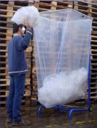 Support sac poubelle métallique grand volume - Capacité.sacs : 1500 l - L socle 1000 mm, P socle : 800 mm