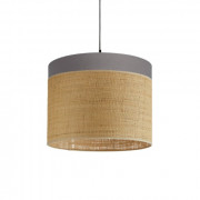 Suspension en coton gris et raphia