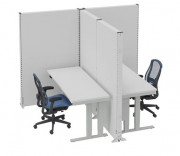 Systèmes de parois mobiles acoustiques pour petits postes de travail doubles