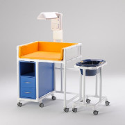 Table à langer mobile avec lampe chauffante - L.101 x P.86 x H.117 cm