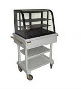 Buffet réfrigéré sur roulettes - 2 étagères réglables - Hauteur 850 mm