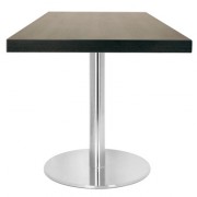 Table carrée en bois piètement en acier inox - Piètement en acier inox