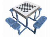 Table d'échecs anti-vandalisme avec 4 bancs