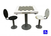 Table d'échecs extérieure avec 2 sièges