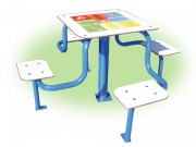 Table de jeux pour jardin d'enfant - 4 sièges - Dim. L1440 x l1440 x H735 mm - Ht. d'assise 440 mm