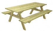 Table de pique-nique en bois - Longueur plateau : 2000 ou 2300 mm - Bois autoclave - A poser
