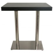 Table haute bois et inox